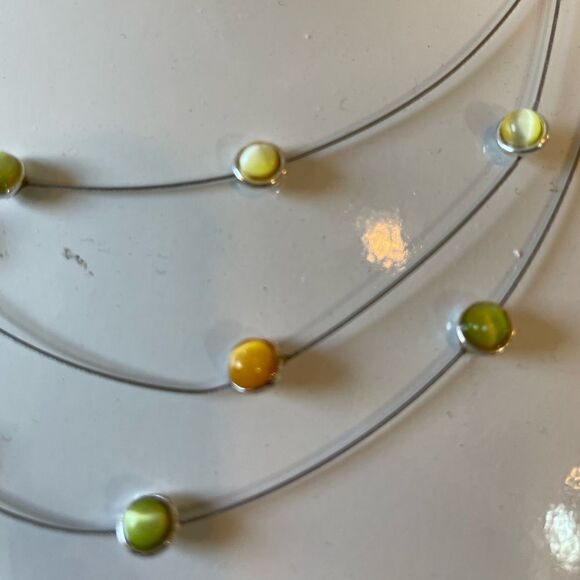 Avon 2000 New in Box Glass Cat's Eye Accent Cable Necklace & Earring Sent - Picture 6 of 9